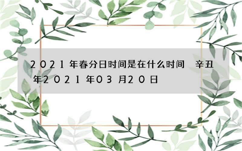 2021年春分日时间是在什么时间 辛丑年2021年03月20日